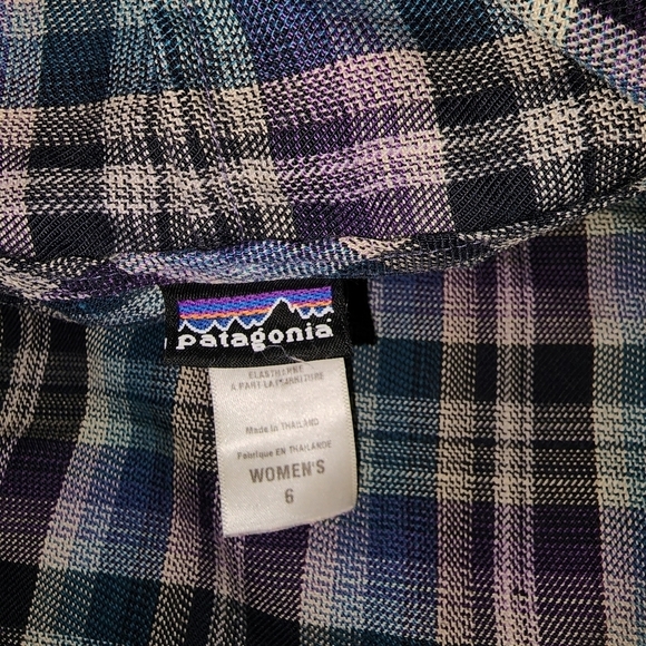 Patagonia Fortuity Flannel Tunic Dress Size 6 Plaid Sleeveless Casual Short - Picture 4 of 6